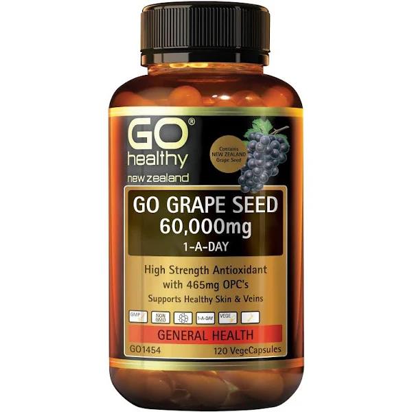 GO Healthy GO Grape Seed 60,000mg, 120 Capsules