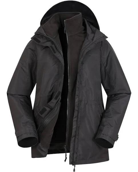 Mountain Warehouse Fell Womens 3 in 1 Jacket -water Resistant Rain Jacket - Black - Womens Size 14 AU - AfterPay & zipPay Available