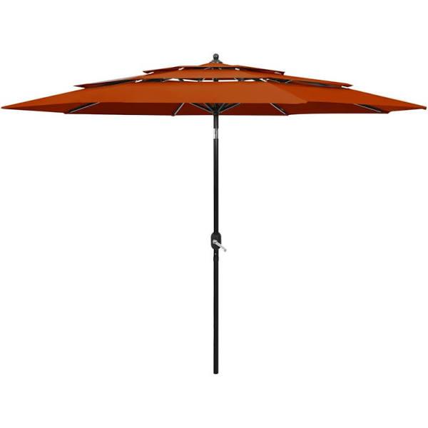 vidaXL - 3-Tier Parasol with Aluminium Pole - Anthracite - 3.5 M