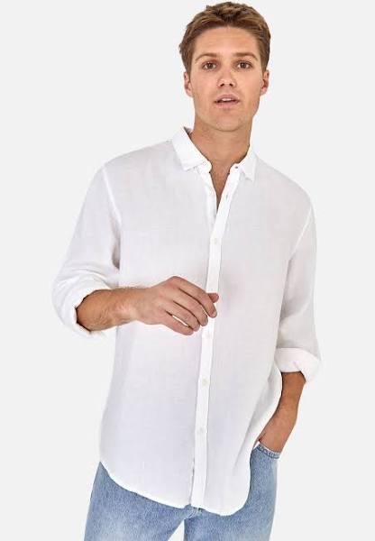 The Trinidad Linen L/S Shirt - White, XS - Industrie Clothing | Men's Fashion Online