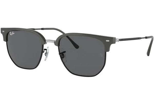 Ray-Ban New Clubmaster RB4416F | Grey On Black/Dark Grey Glass Lenses