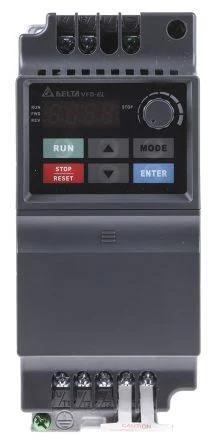 Delta Electronics Inverter Drive, 0.4 kW, 1 Phase, 230 V ac, 6.5 A, VFD-EL Series, VFD004EL21A