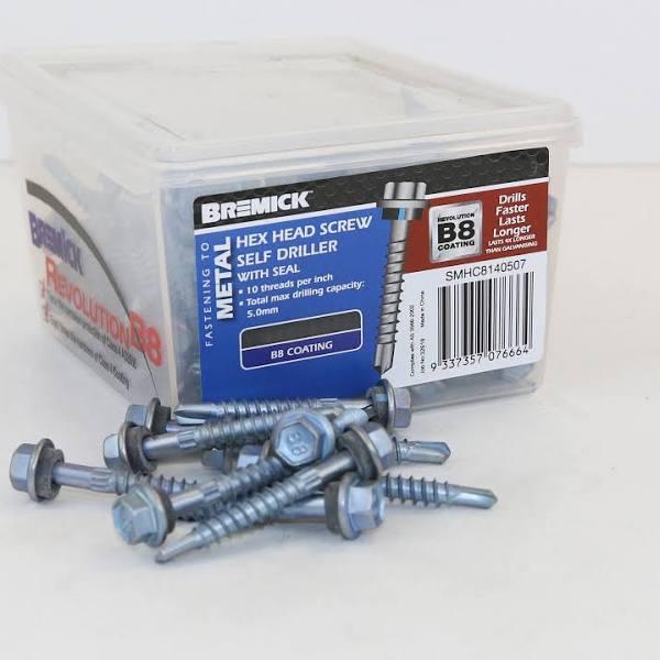 Bremick Screw Hex Metal B8+Seal 12gx20 50Pack