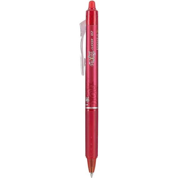 Pilot Frixion Clicker Erasable Gel Ink Retractable Pen Red Ink, .7mm, Dozen