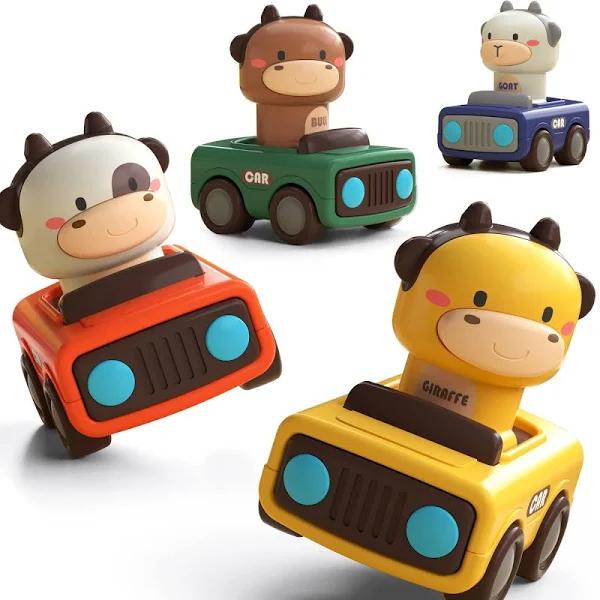 iPlay, iLearn Press and Go Car Toys for Toddlers 1-3, Baby Animal