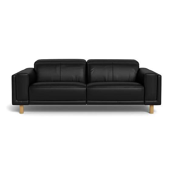 Henry Leather Battery Recliner Sofa Black by Freedom, 100% Leather FF