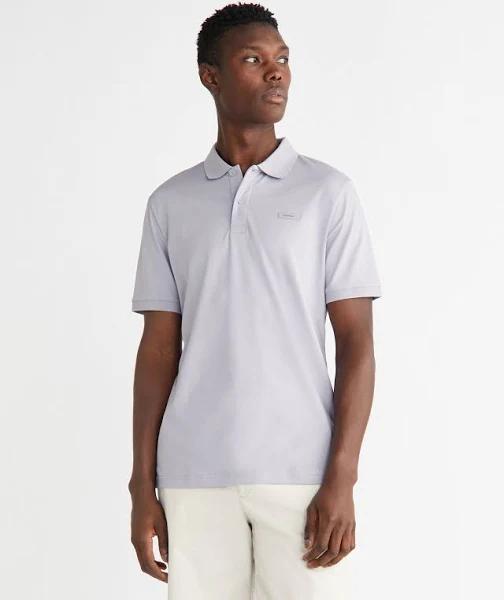 Calvin Klein Smooth Cotton Slim Polo in Grey M