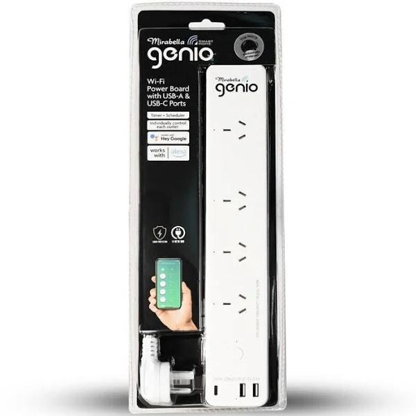 Mirabella Genio Wi-fi Power Board 4 Outlet With 1 Usb & 1 Usbc Port -