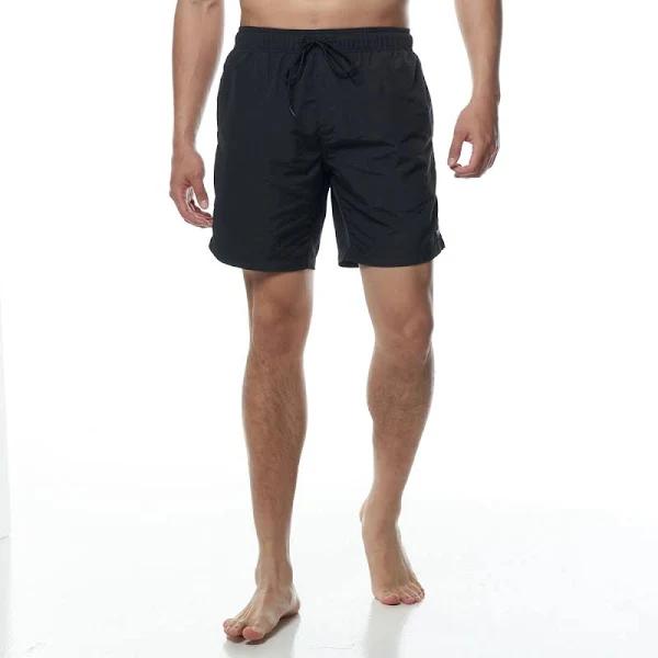 Tahwalhi Mens Solid Pool Shorts Black M