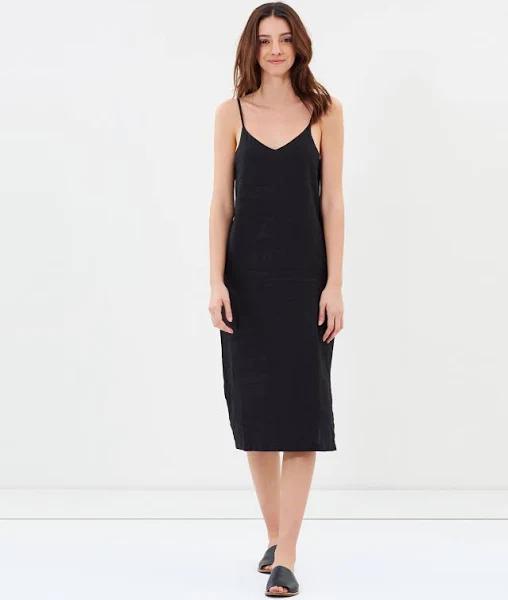 Assembly Label - Women's Linen Slip Dress - Black - Size: 4