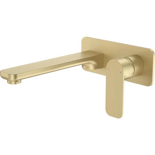 Caroma Brushed Brass Luna Wall Basin/Bath Mixer