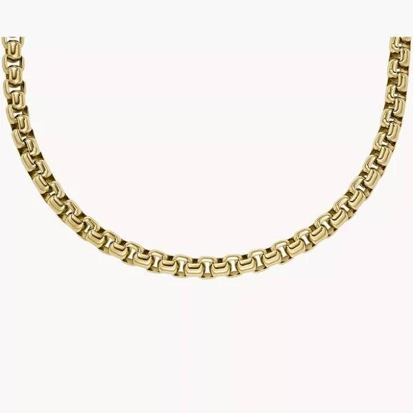 Fossil Men's Ellis Core Chains Gold-Tone Stainless Steel Chain Necklace - Gold - JF04575710