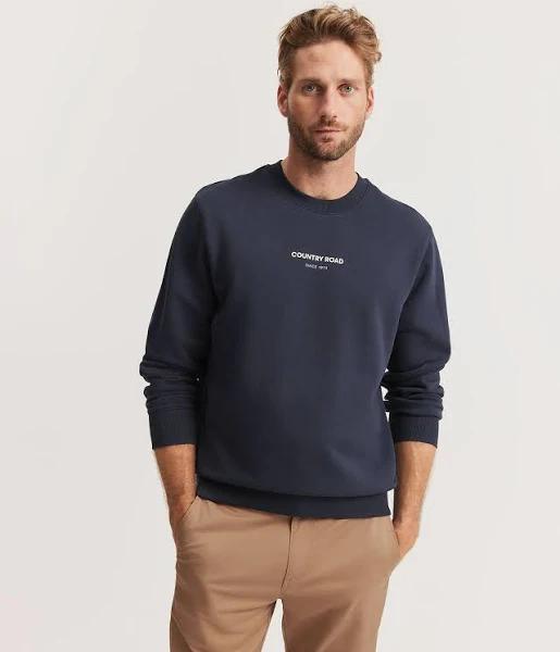 Country Road Australian Cotton Modern Logo Sweat Large Navy AU433948