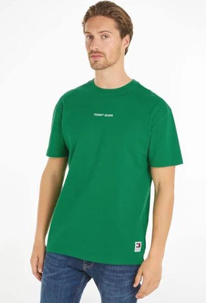 Mens Tommy Jeans Green Regular Fit Classic T Shirt