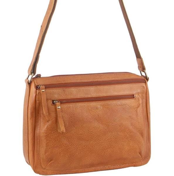 Milleni Nappa Leather Cross Body Bag in Cognac