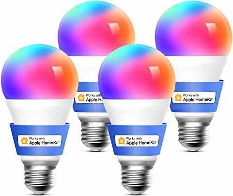 Smart Light Bulb, Smart Wifi Led Bulbs Compatible With Apple Homekit Siri, Alexa, Google Assistant and SmartThings, Dimmable E27 Multicolor 2700K