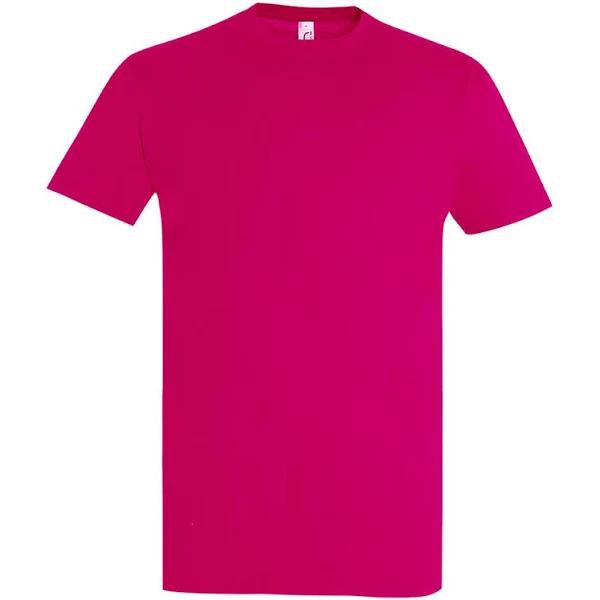 SOLS Mens Imperial Heavyweight Short Sleeve T-Shirt (Fuchsia) (XL)