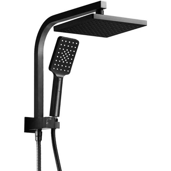 WELS 8'' Rain Shower Head Set Square Handheld High Pressure Wall Black