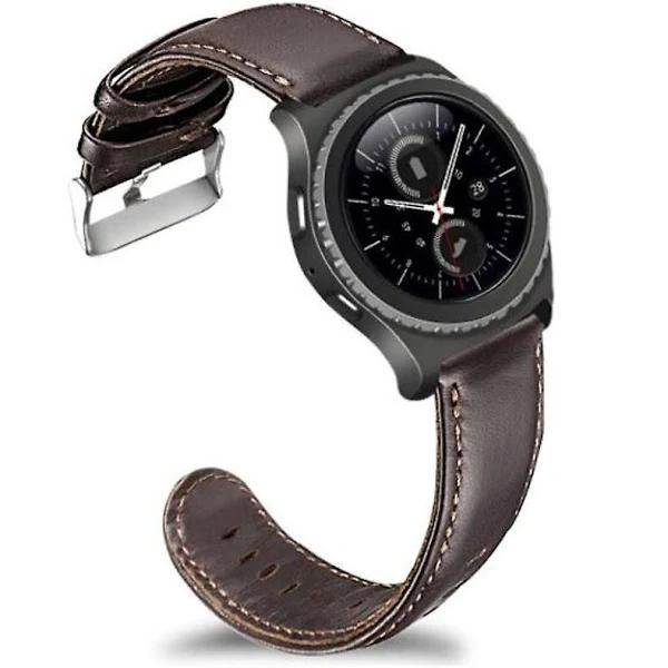 Leather Watch Band Strap For Samsung Gear S2 Classic / Sport Ticwatch E Deep Coffee - Standard - AfterPay & zipPay Available