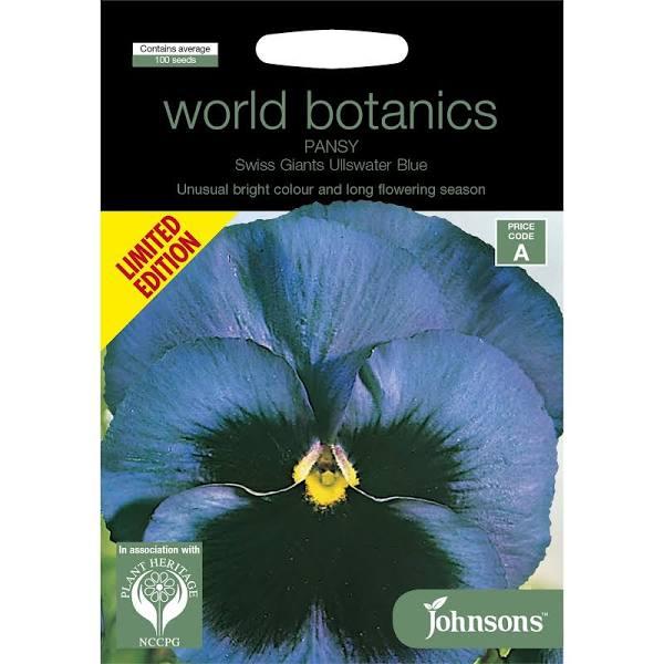 Johnsons World Botanics Pansy - Swiss Giants Ullswater Blue Seeds