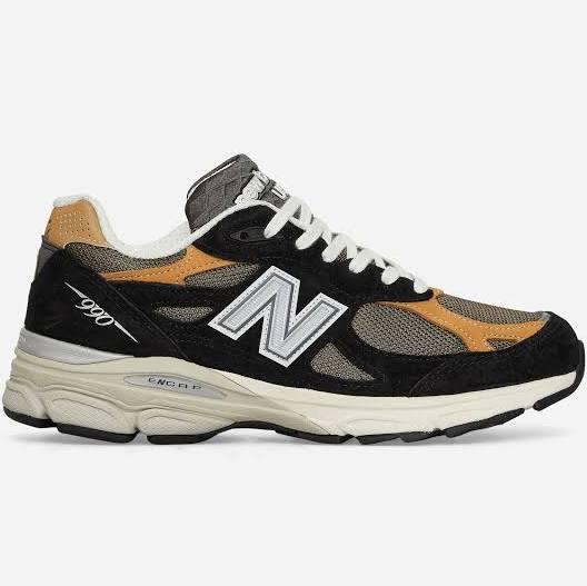 New Balance Men's Made in USA 990v3 Black/Tan - Size 10