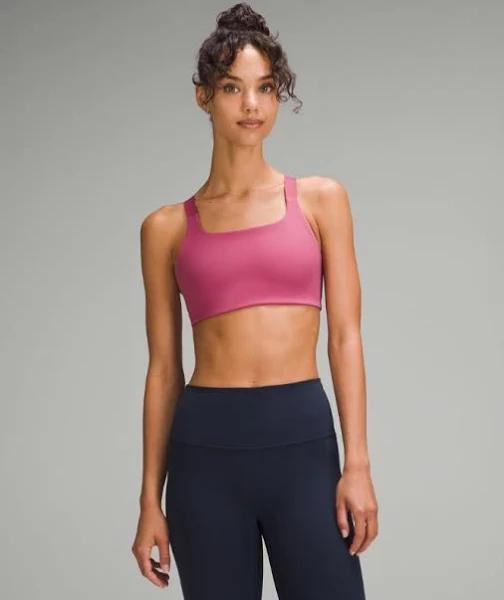 Women's Ultralu Square-Neck Workout Bra Medium Support, B/C Cup in Washed Mauve Size 10 | by lululemon