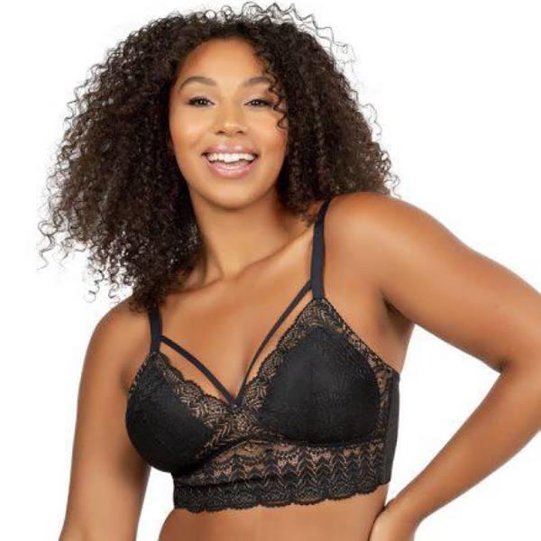 Parfait Mia Wireless Longline Lace Bralette - Black - 14B