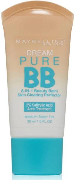 Maybelline Dream BB Pure Beauty Balm Skin Clearing Perfector, 8-in-1, Medium Sheer Tint 120 - 30 ml