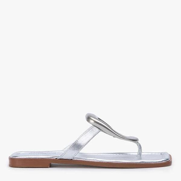 Tony Bianco Raphael Silver Nappa - Size 40 Flat Sandal