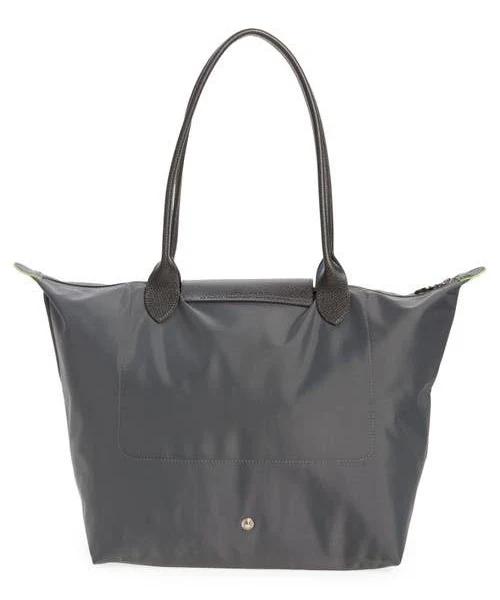 Longchamp Le Pliage Green Recycled Canvas Large Shoulder Tote Graphite