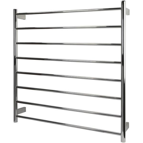 AGUZZO Ezy Fit Dual Wired Round Tube Heated Towel Rail 90 x 92cm - Brushed Nickel - AfterPay & zipPay Available