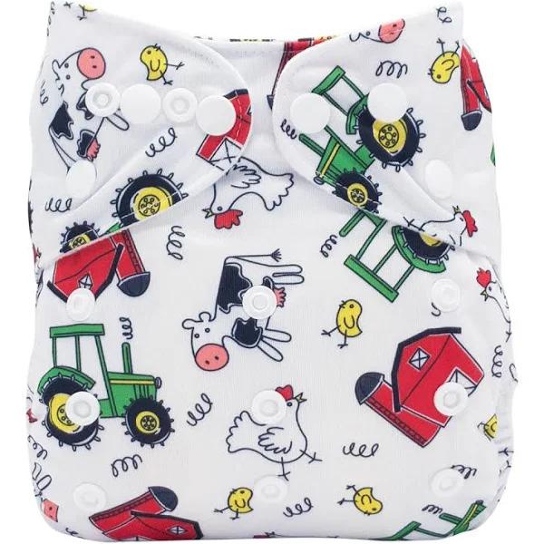 Lulu & Finn The Farm Print Modern Cloth Night Nappy Shell Only