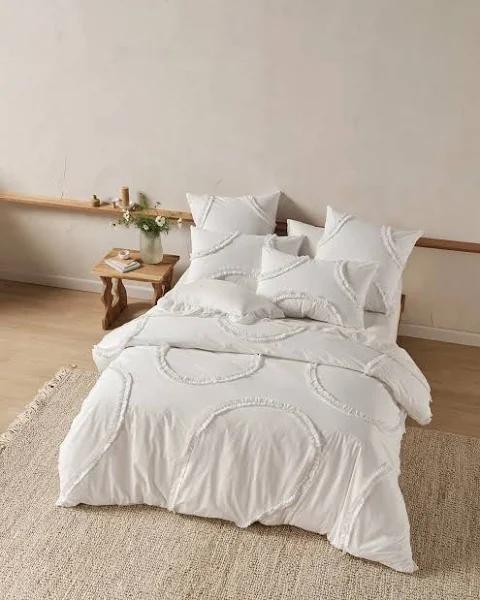 Gianna White Quilt Cover Set by Linen House (Super King)