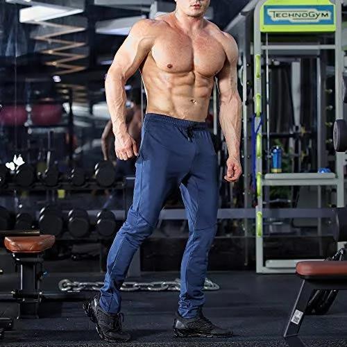 BROKIG Mens Joggers Sport Pants, Casual Gym Workout Sweatpants with Double Pockets