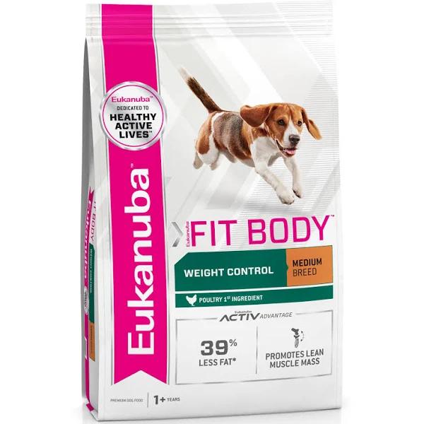 Eukanuba Adult Medium Breed Fit Body Dog Food 15kg