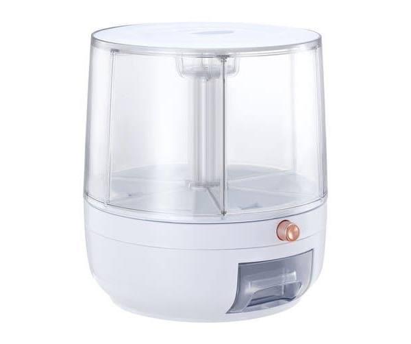 Cereal Rice Box Dispenser Rotating Dry Food Storage Container Bin Grain Flour Candy Snack 6 Grids Measuring Cup 10kg