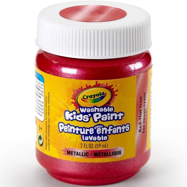 Crayola Washable Kids Paint, Metallic Red Hot Iron- 59ml