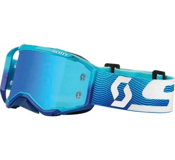 Scott Prospect Blue/White Electric Blue Chrome Goggles