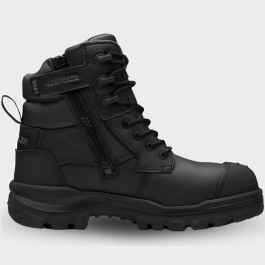 Blundstone 8561 Unisex RotoFlex Black Zip Side Safety Boots, 9 / Black