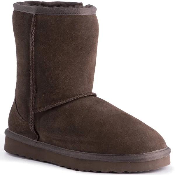 AUS Wooli UGG Mid Calf Zip-Up Sheepskin Boot - Chocolate