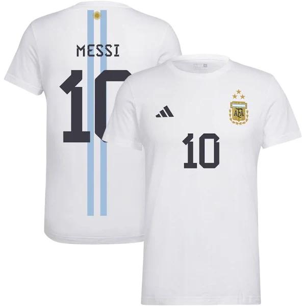 Argentina Messi 10 Graphic T-Shirt - White