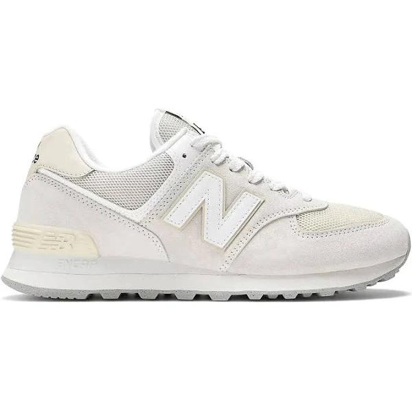 New Balance Unisex 574 White/Grey - Size 12