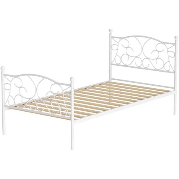 Artiss Bed Frame Metal Bed Base Single Size Platform Foundation White Groa