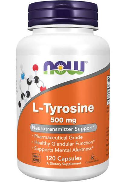 Now Foods L-Tyrosine, 500 mg, 120 Capsules