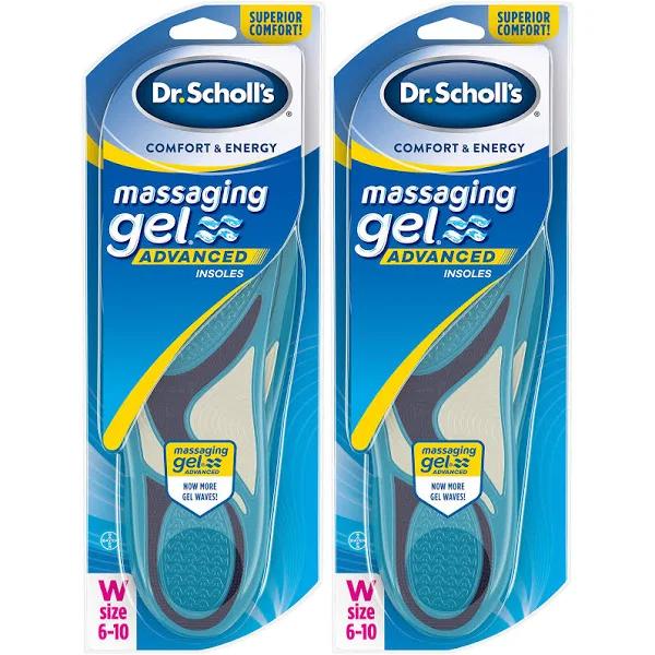 Dr. Scholl's Massaging Gel Advanced Insoles (Women's 6-10), 2 Pairs (Packaging May Vary)