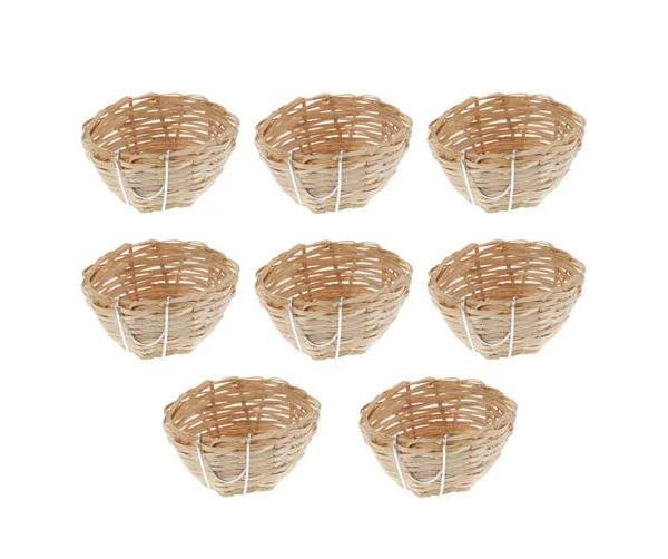 8 Pcs Twig Bird Handmade Bird Bedding Artificial Bird Straw Pet Bird Breeding Nests Wicker Canary