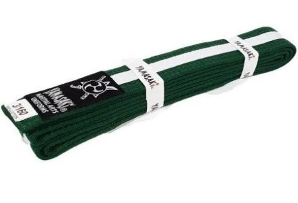 Yamasaki Coloured Martial Arts Belts With White Stripe Green - 4