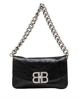 David Jones Balenciaga BB Soft Flap Small Chain Bag in Black