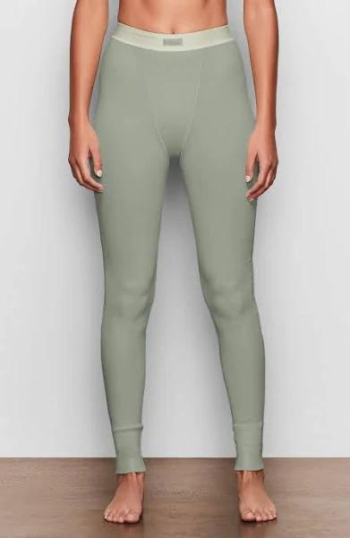 SKIMS Green Cotton Rib Leggings