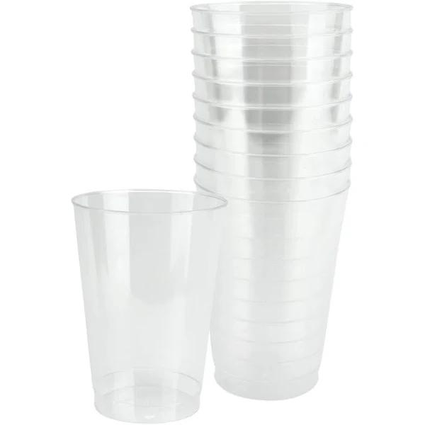 Clear Plastic Reusable Tumbler Drink Glasses 380ml 10 Pk Birthday Party Supplies